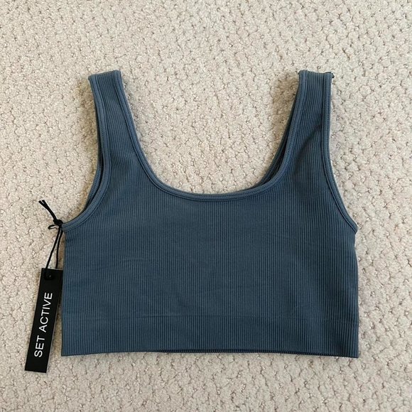 NEW Set Active Slate Box Cut Sports Bra - Picture 4 of 4